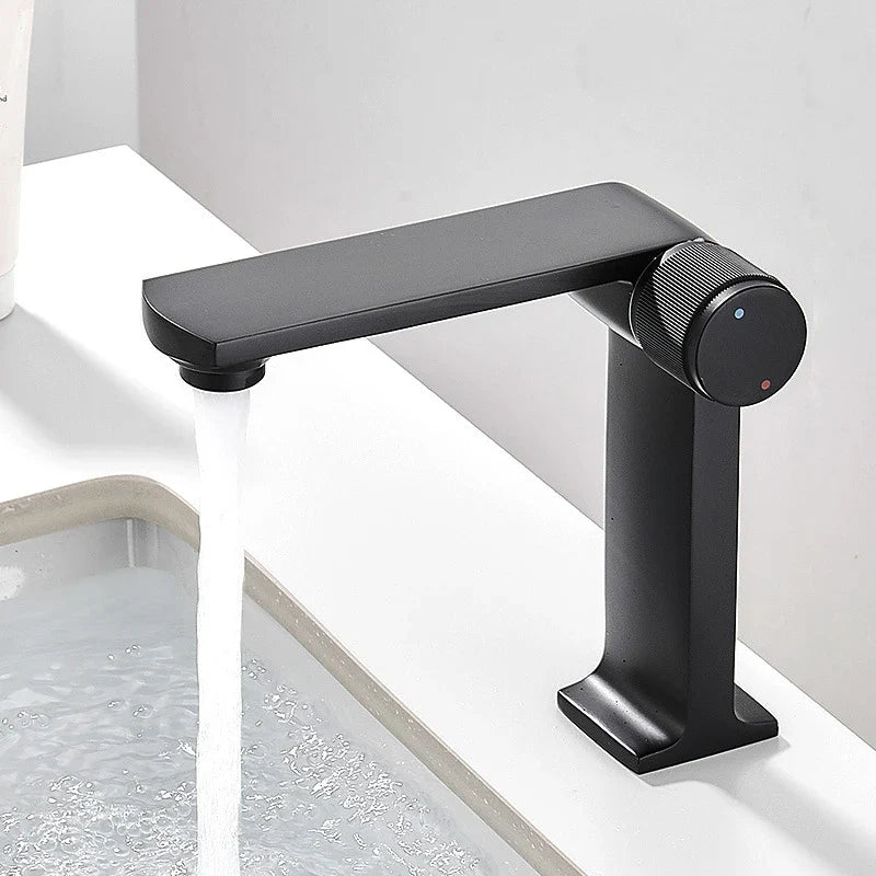 Afralia™ Black Gold Basin Faucet Deck Mounted Mixer Tap for Modern Bathroom Sink