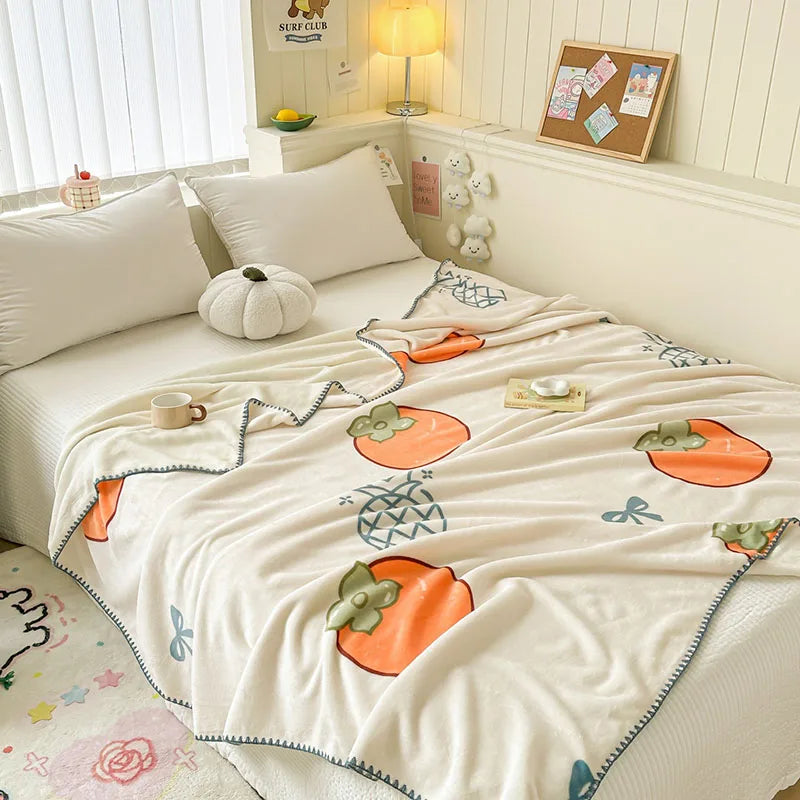 Afralia™ Cozy Milk Velvet Blanket: Cute Pattern, Warm, Multi-Functional Sofa & Travel Shawl