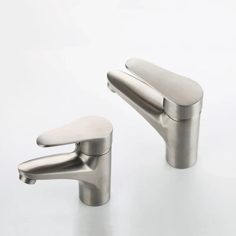 Afralia™ Stainless Steel Basin Faucet with Single Handle, Hot Cold Mixer Taps