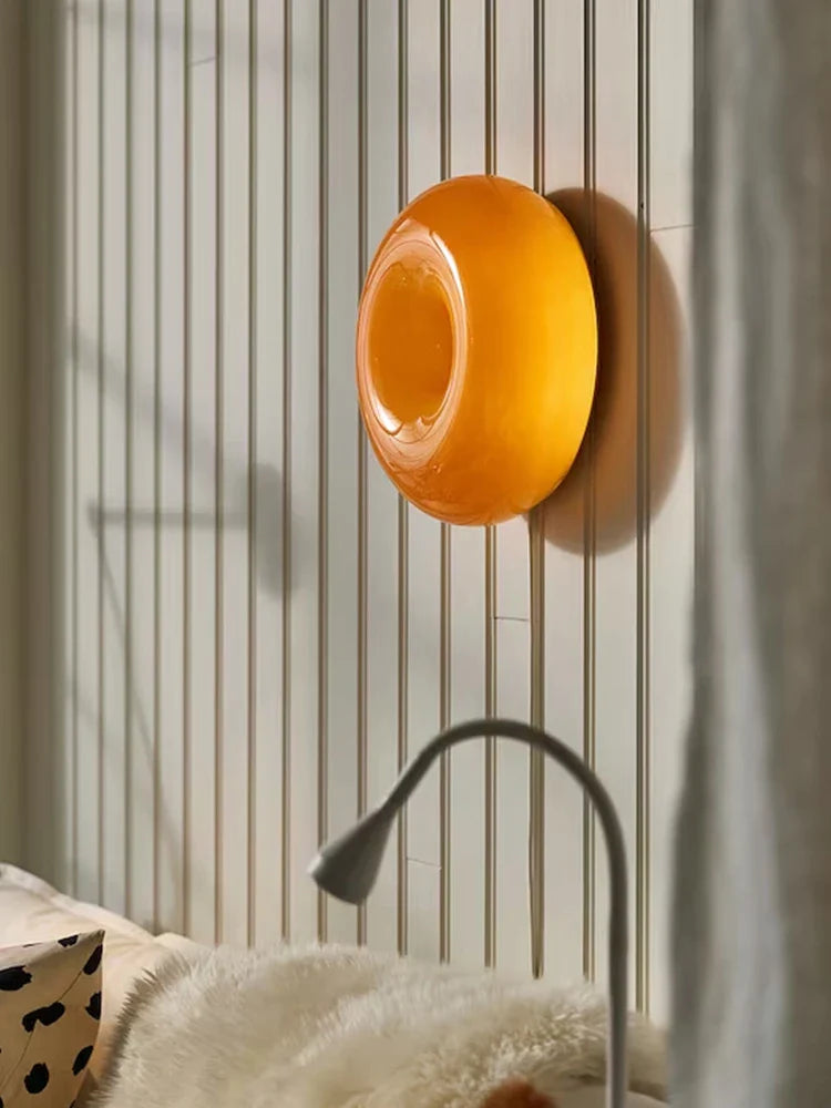 Afralia™ Donut Wall Lamp: Bauhaus Retro Bedroom TV Light for Atmosphere & Ambiance