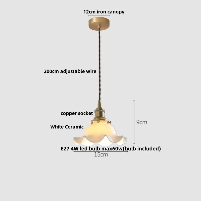 Afralia™ Glass LED Pendant Light Fixture Nordic Modern Hanging Lamp