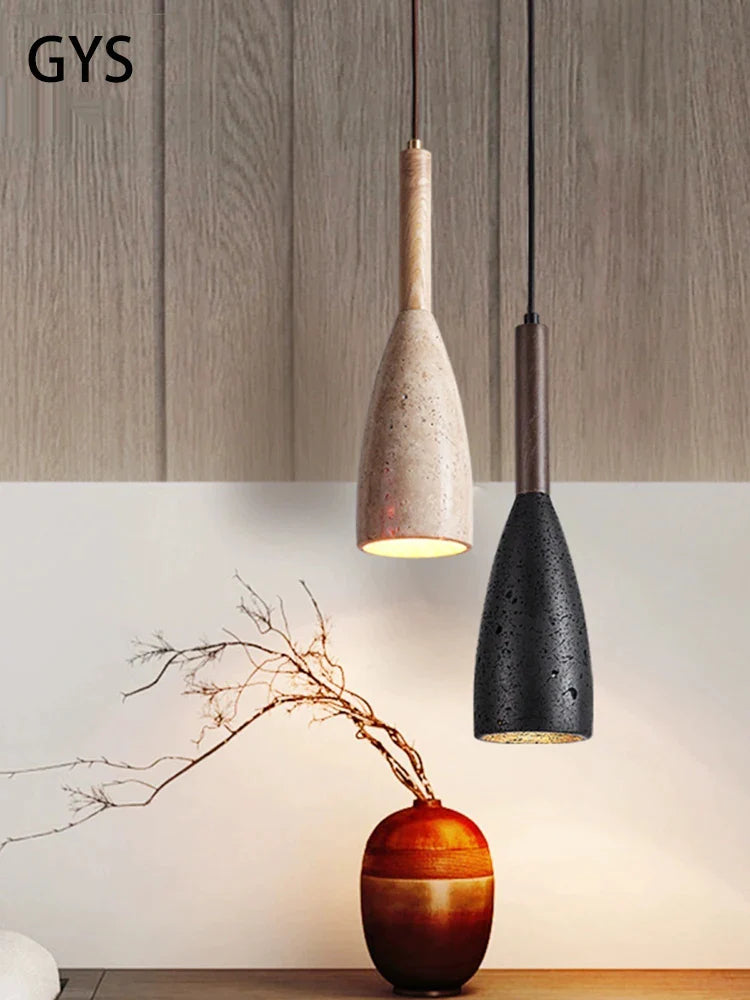 Stone Cave Chandelier Pendant Lamp - Afralia™ Nordic Lighting - Modern Bedroom Hanging Fixture