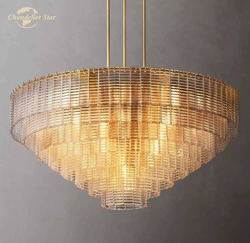 Afralia™ Sirene Clear Glass LED Chandelier - Modern Round Glass Hanging Lights