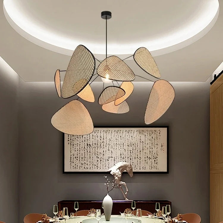 Afralia™ Rattan Pendant Lights: Wabi Sabi Nordic Chandelier with LED for Home Decor