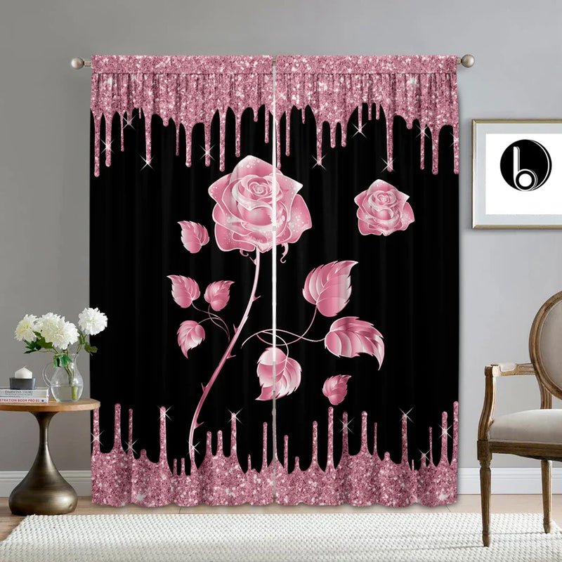 Afralia™ Rose Flower Pole Bag Curtains for Home & Garden