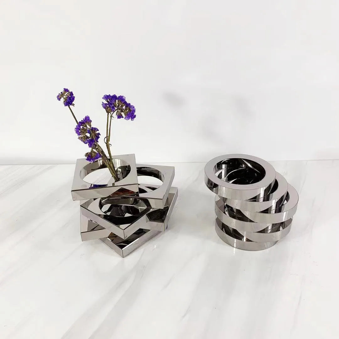 Afralia™ Crystal Glass Geometric Circle Vase Terrarium Flower Arrangement Home Decor