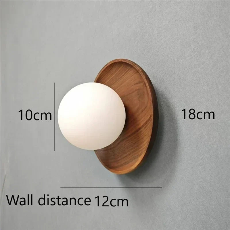 Afralia™ Vintage Wooden Wall Sconce LED Lights for Home Art, Bedroom & Living Room