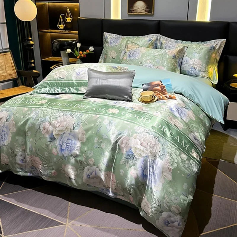 Afralia™ Silky Satin Cooling Bedding Sets for Double King Beds.