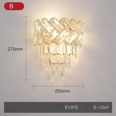 Afralia™ Crystal Gold Stainless Steel LED Dimmable Wall Sconce