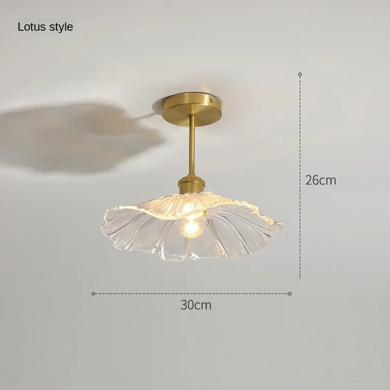 Afralia™ Glass Ceiling Lamp for Bedroom Porch Entryway Hallway Interior Decor