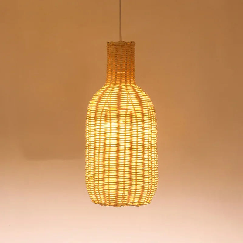 Afralia™ Rattan Pendant Light: Handmade Chinese Style Wicker Lamp for Dining Room & Cafe