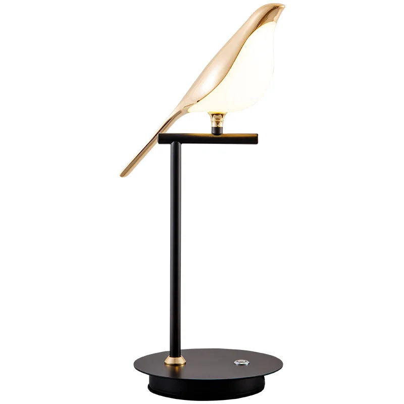 Afralia™ Magpie Bird Floor Lamp: Gold Acrylic Light for Bedroom, Living Room, Hallway