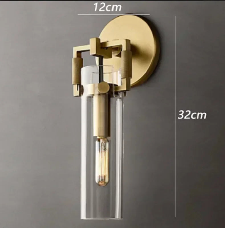 Afralia™ Glass Wall Lamp Industrial Style Retro Sconce for Bedroom Study Loft Dining Room