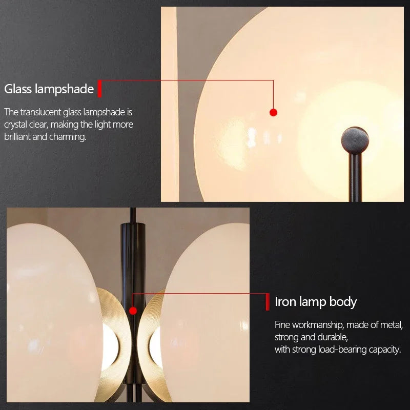 Afralia™ Luxury Art Glass Chandelier LED Lamp for Home Decor