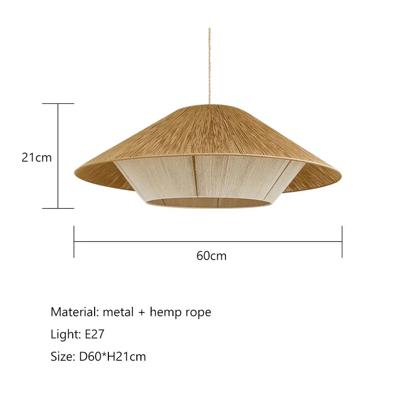 Afralia™ Hemp Rope Rattan Weave Chandelier LED Pendant Lights for Home Decor & Dining