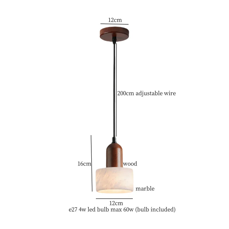 Afralia™ Iron Marble LED Pendant Light Fixture Modern Hanging Lamp Interior Decor