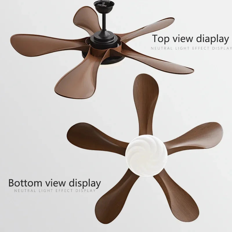 Afralia™ 58" Modern LED Ceiling Fan Light Strong Winds for Living Room & Restaurant