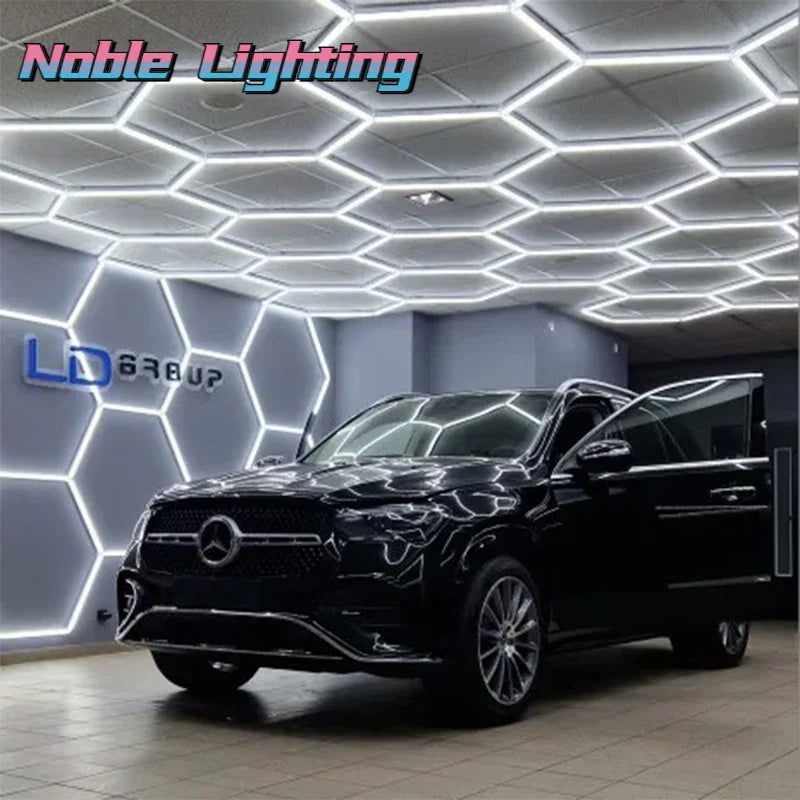 Afralia™ Honeycomb LED Ceiling Light for Car Showroom and Workshop