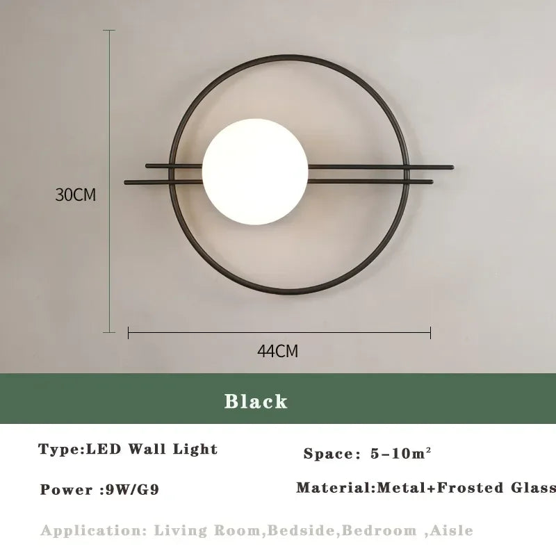 Afralia™ Nordic Golden LED Wall Lamp Indoor Wall Sconce for Bedroom Living Room