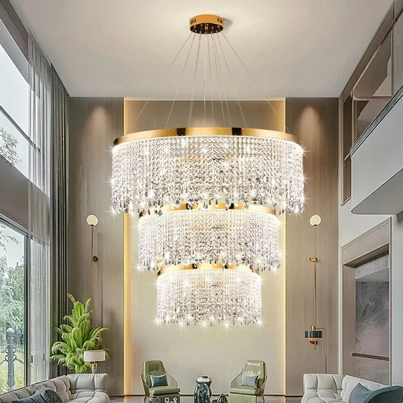 Afralia™ Crystal Chandelier: Modern Living Room Ceiling Light & Kitchen Pendant