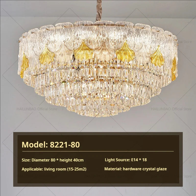 Afralia™ European Crystal Chandelier Light for Luxury Living Room, Dining Room, Hall and Villa
