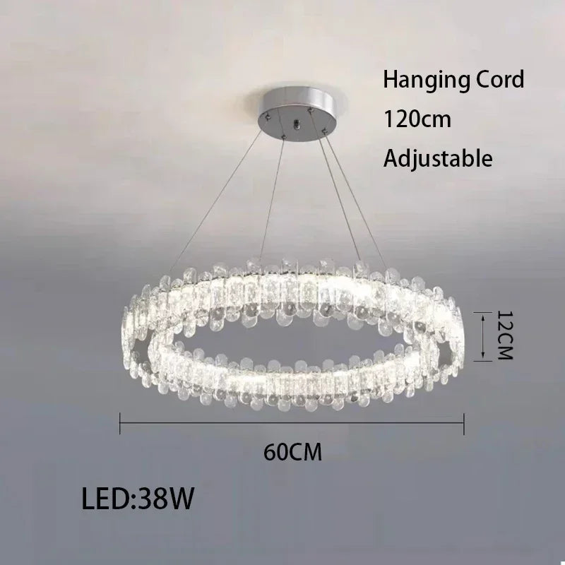 Afralia™ Crystal LED Ceiling Chandelier Rings for Home Decor & Living Room