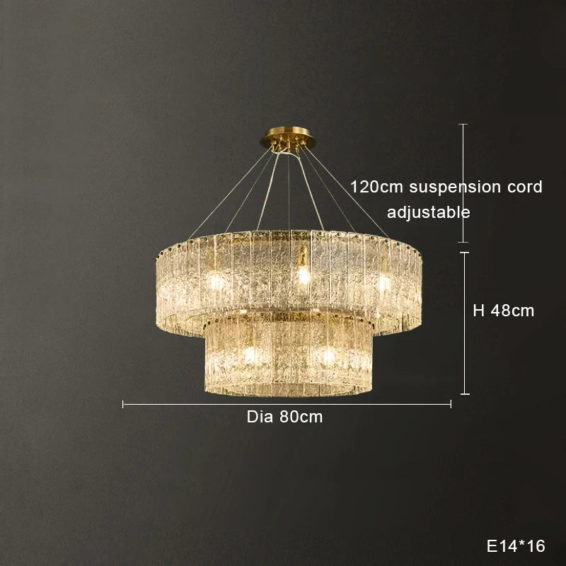 Afralia™ Clear Glass LED Chandelier: Modern Luxury Living Room Art Deco Ceiling Light