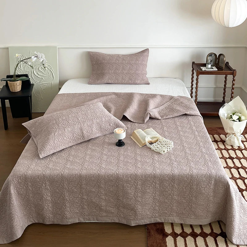 Afralia™ Cotton Quilted Bedspread Set With Pillowcases