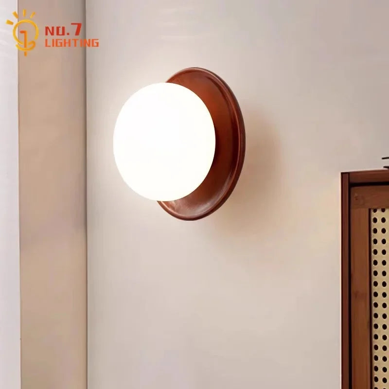 Afralia™ Cream Wind Dumplings LED Wall Light for Home Decor