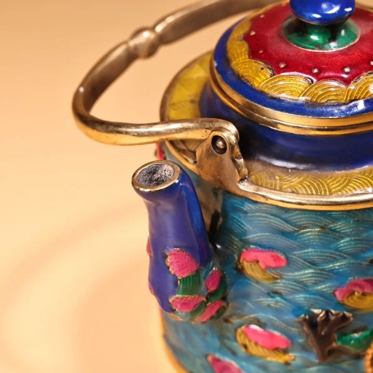 Afralia™ Dragon Cloisonné Enamel Pan: Hand-painted and Gilded Copper, Chinese Style