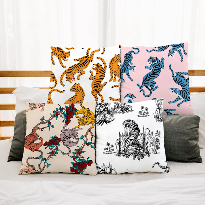 Tiger Autumn Farmhouse Pillowcase for Sofa Bed Cushions Cover by Afralia™