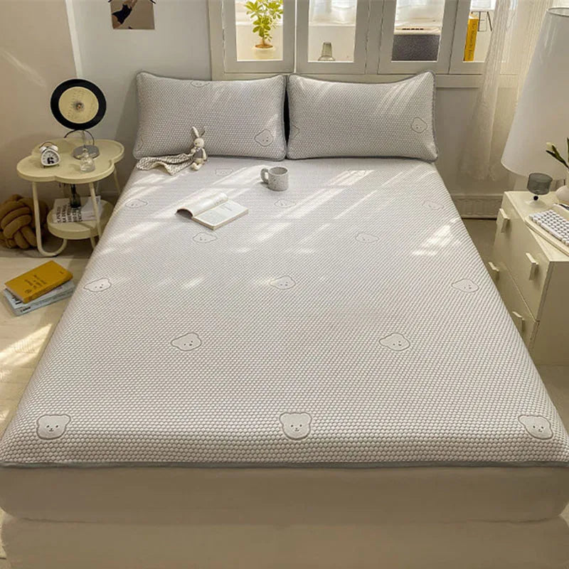 Afralia™ Cooling Ice Bean Sheet Set: Breathable Rayon Mat & Pillowcases for Summer Bed