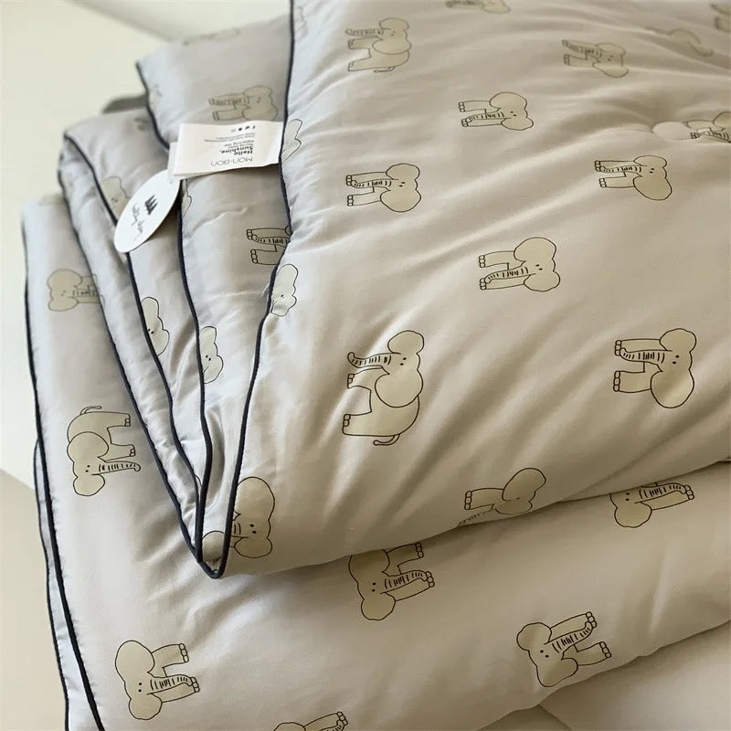 Afralia™ Soft Silky Soybean Fiber Quilt Core, Skin-Friendly Comforter for Single Double Bed