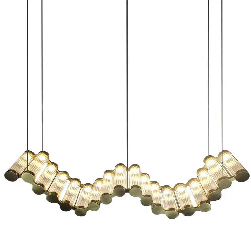 Afralia™ Golden Chandelier LED Dimming Light for Modern Living Room & Bedroom