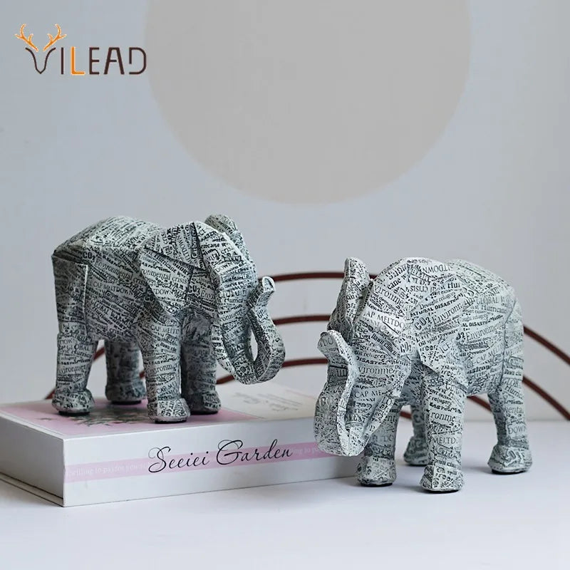 Afralia™ Resin Elephant Statue: Elegant Home Office Bookshelf Decor & Memorial Gift