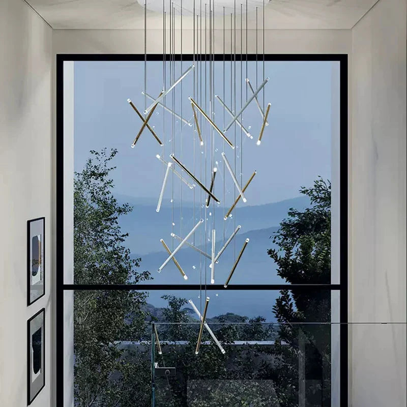 Afralia™ LED Chandelier: Luxury Indoor Lighting for Living Room, Hall, Staircase