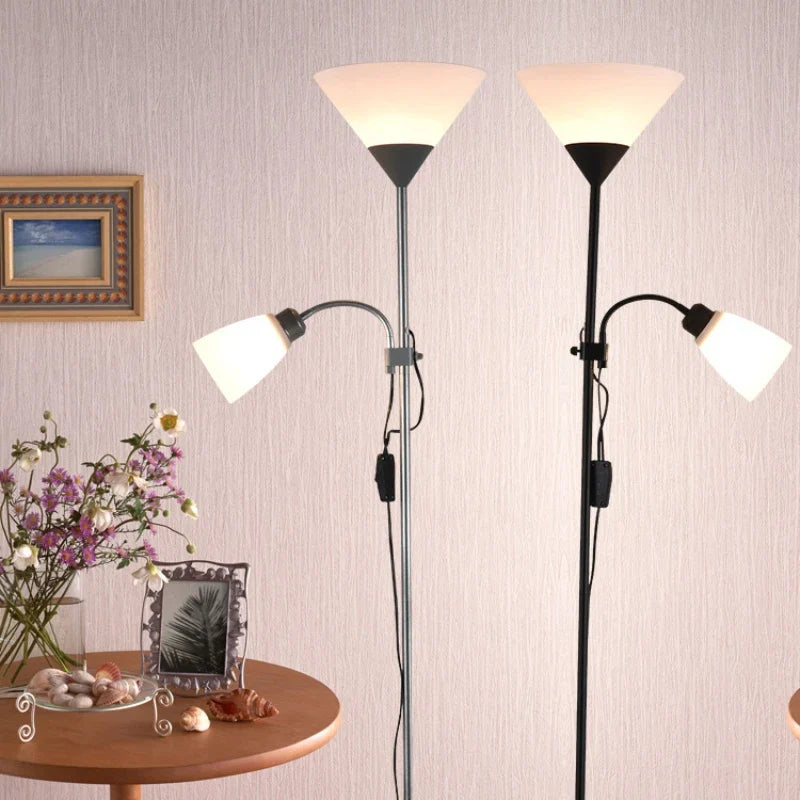 Afralia™ Modern Double Flowers Floor Lamp for Study Bedroom Living Room