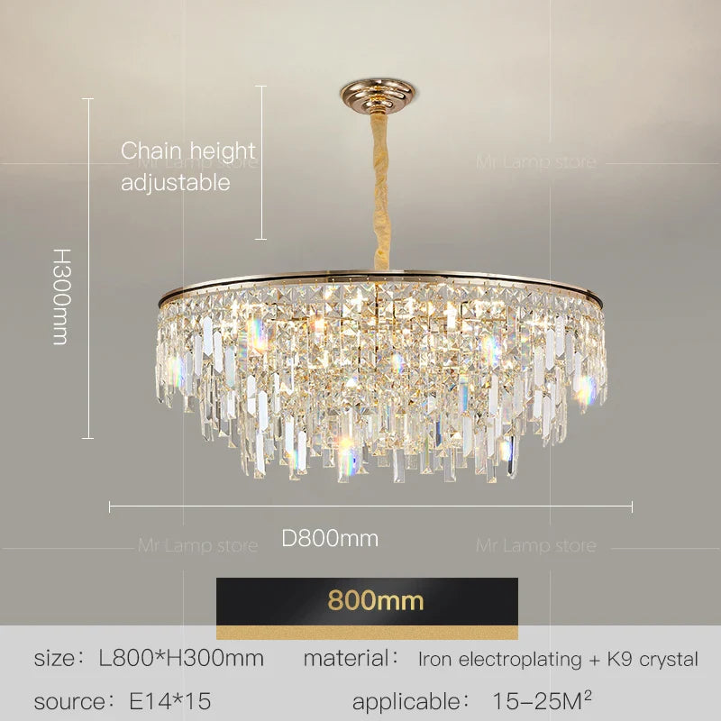 Afralia™ Crystal LED Chandelier for Living Room, Dining & Bedroom - High-end Luxury Lighting