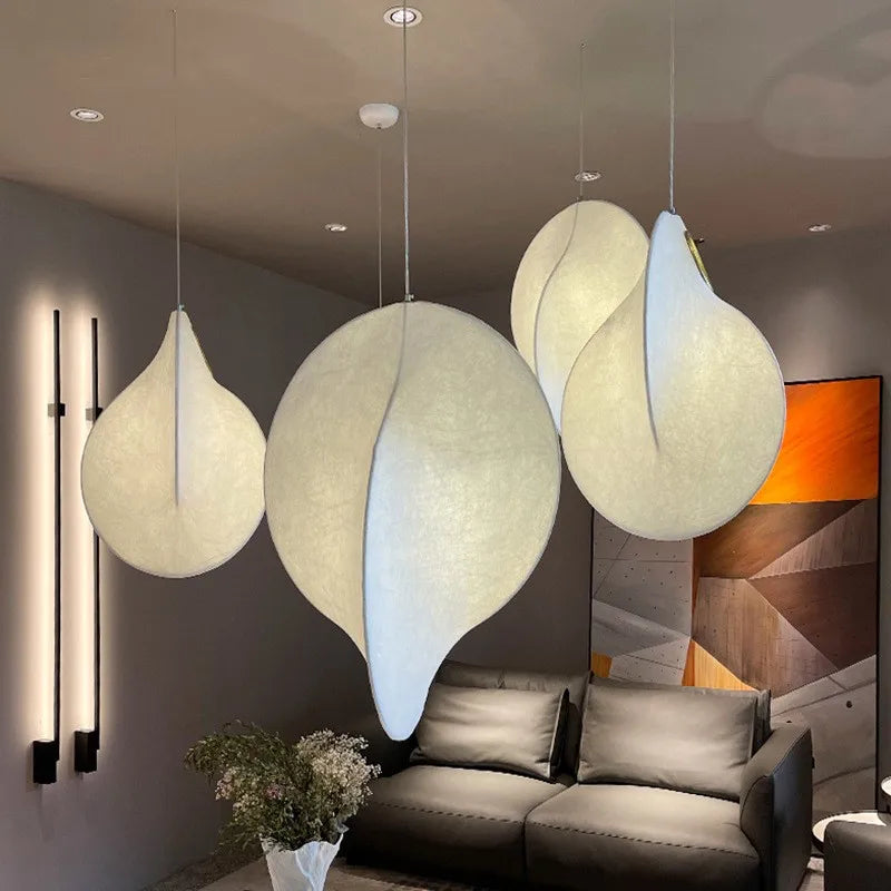 Afralia™ Nordic Silk E27 Pendant Lights Chandelier: Modern Suspended Luminarias for Home Decor