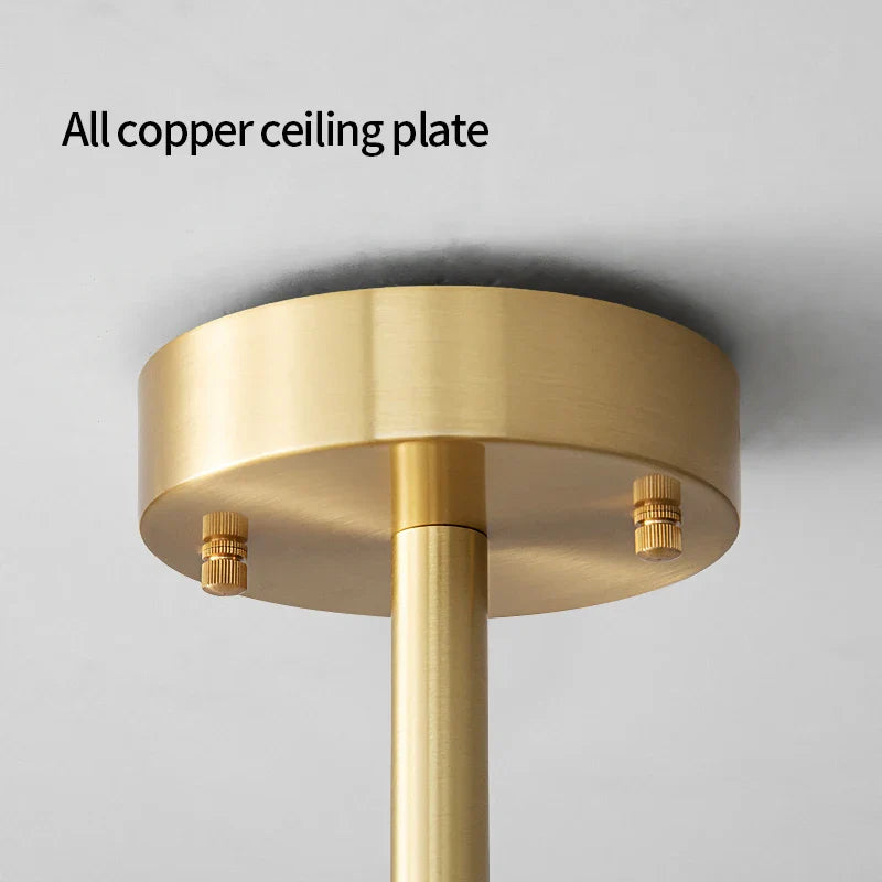 Afralia™ Modern Black Gold All-Copper Chandelier for Living Room Restaurant Nordic Minimalist