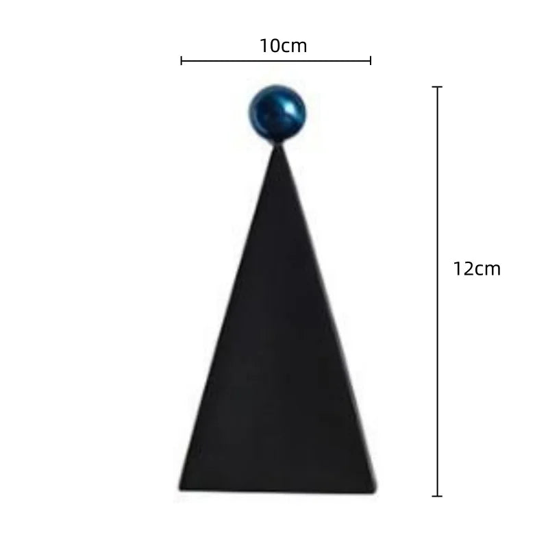 Afralia™ Geometric Triangle Blue Ball Ornament: Abstract Decorative Figurine
