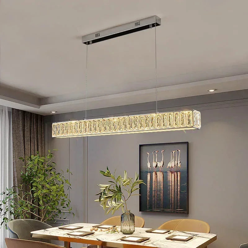 Afralia™ Golden LED Modern Crystal Chandelier for Home, Restaurant, Cafe, Bar - Luxury Interior Lighting