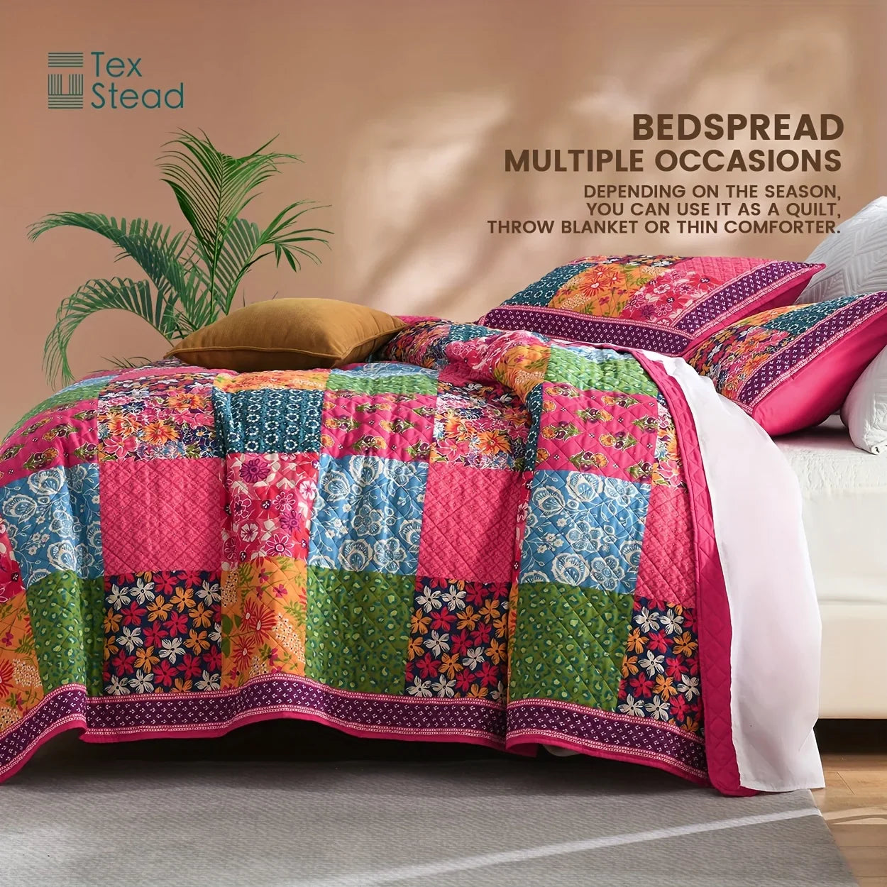 Afralia™ Lightweight 3-Piece Quilt Bedding Set with Pillow Shams