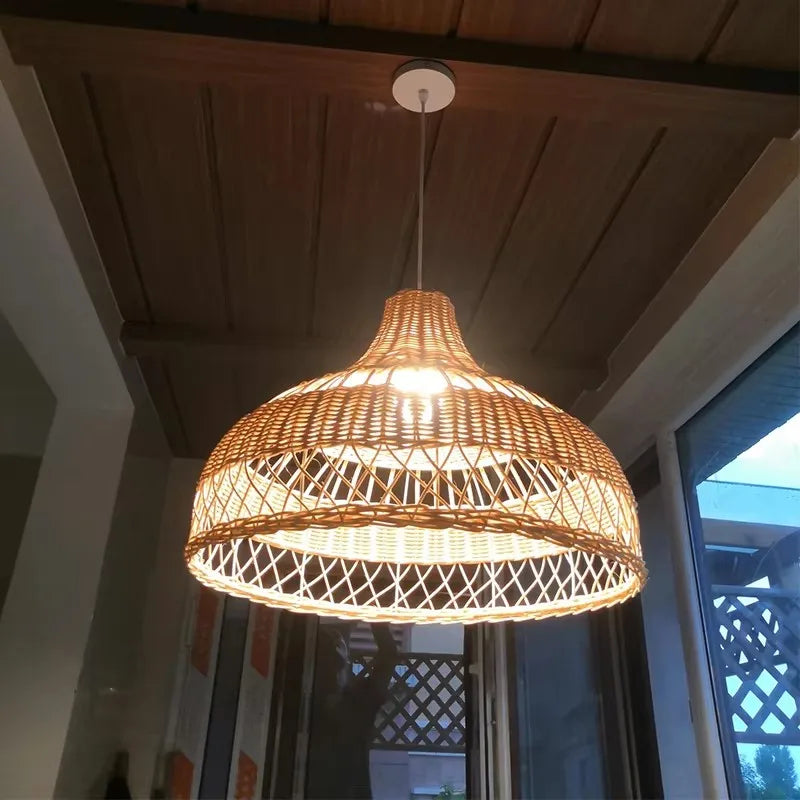 Afralia™ Zen Art Woven Chandelier for Retro Bedroom and Study Room