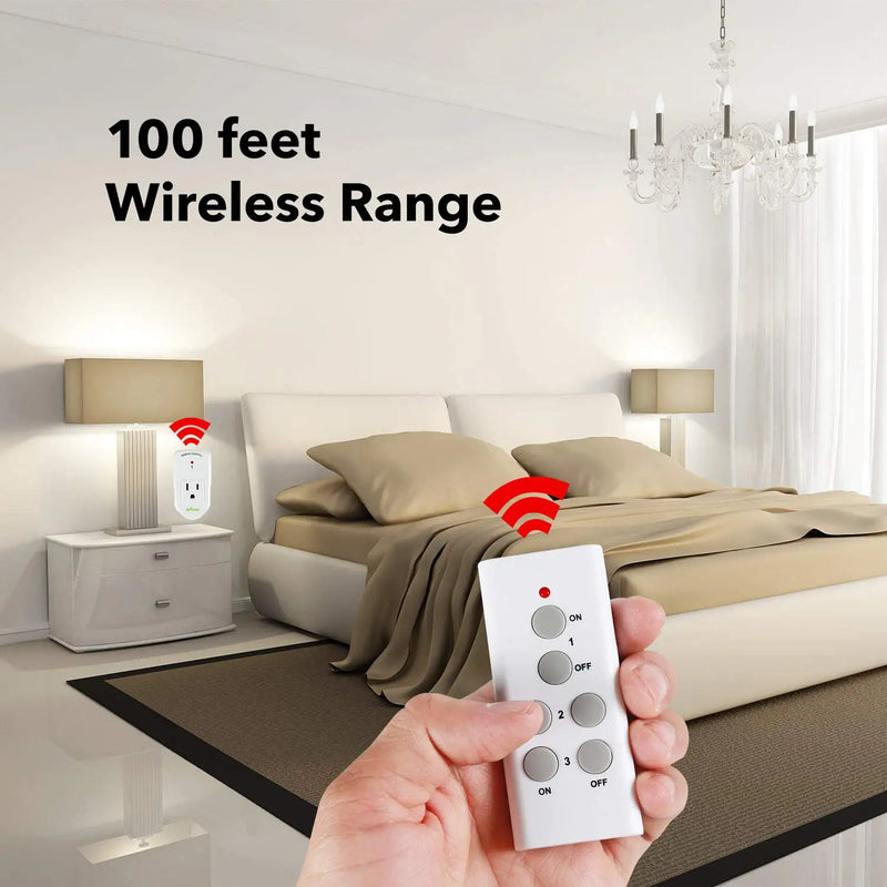 Afralia™ Wireless Outlet Switch for Lights Fans & Appliances - Long Range White 10A