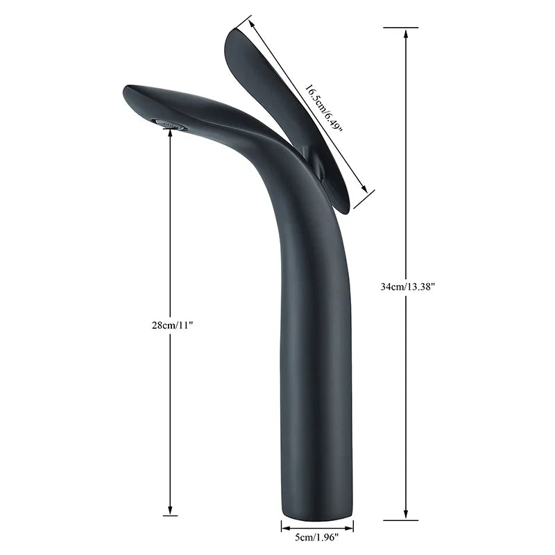 Afralia™ Shark Shape Tall Basin Faucet Black/Gold/Chrome Finish Mixer Tap for Bathroom Washbasin