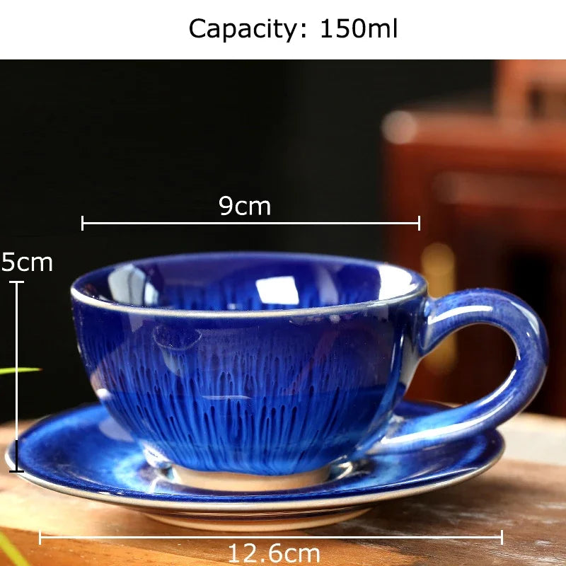 Colorful Porcelain Tea Cup & Saucer Set | Afralia™ Retro 150ml Coffee Mug