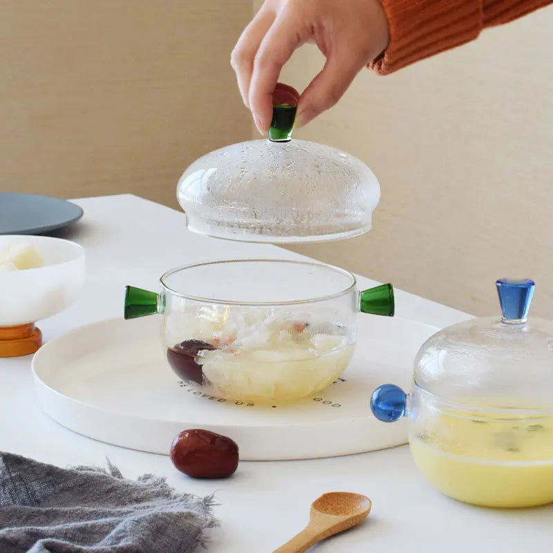 Afralia™ Glass Bowl Set: Multifunctional Food Storage, Salad, Dessert Bowl, Simmer Pot, Stew Bowls