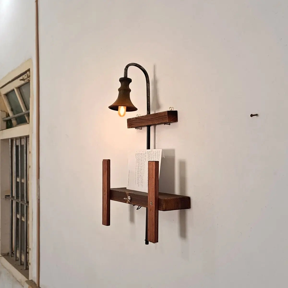 Afralia™ Vintage Wood Wall Lights & Calendar Hangers for Home Decor
