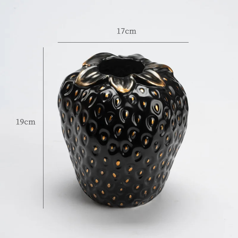 Afralia™ Strawberry Vase Ceramic Home Decoration Fruit Floral Arrangement Hydroponics Terrarium